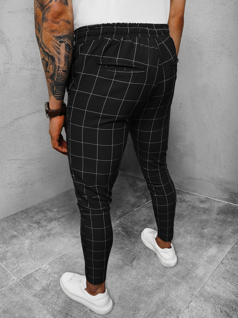 Ανδρικό παντελόνι chino mαύρος OZONEE DJ/2278/22