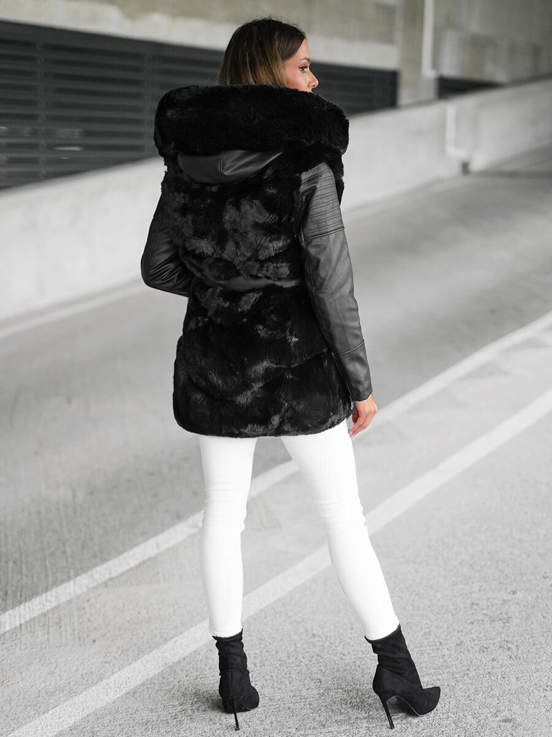 Γυναικείο μπουφάν μαύρο OZONEE JS/11Z8090Z