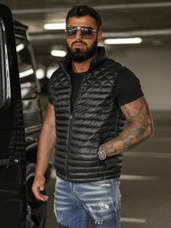 Ανδρικό αμάνικο μπουφάν μαύρο OZONEE JS/16M9333/392BZ