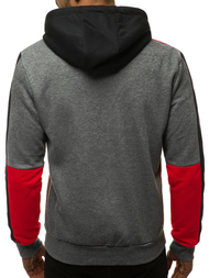 Ανδρικό Φούτερ με Κουκούλα γραφίτη OZONEE JS/KS2177