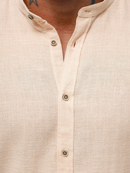 Ανδρικό πουκάμισο ροδάκινου OZONEE O/V85