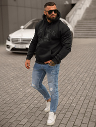 Ανδρικό Φούτερ με Κουκούλα μαύρο OZONEE JS/8B1356/3