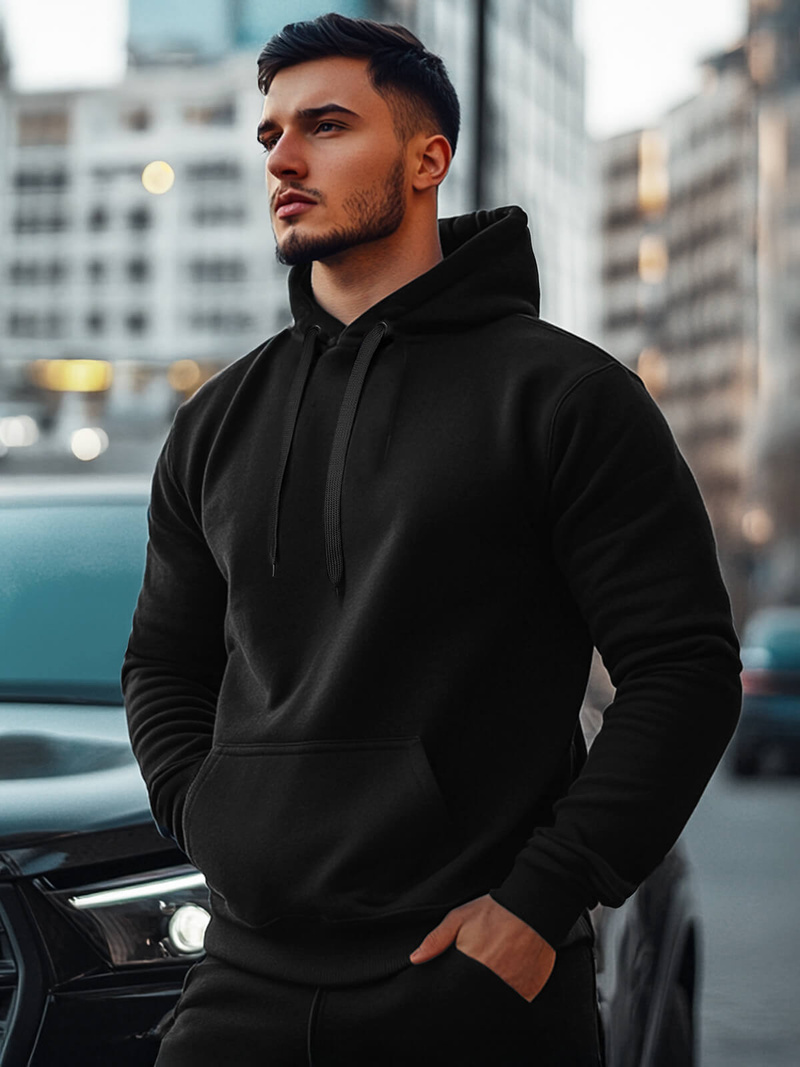 Ανδρικό Φούτερ μαύρο OZONEE JS/2009Z