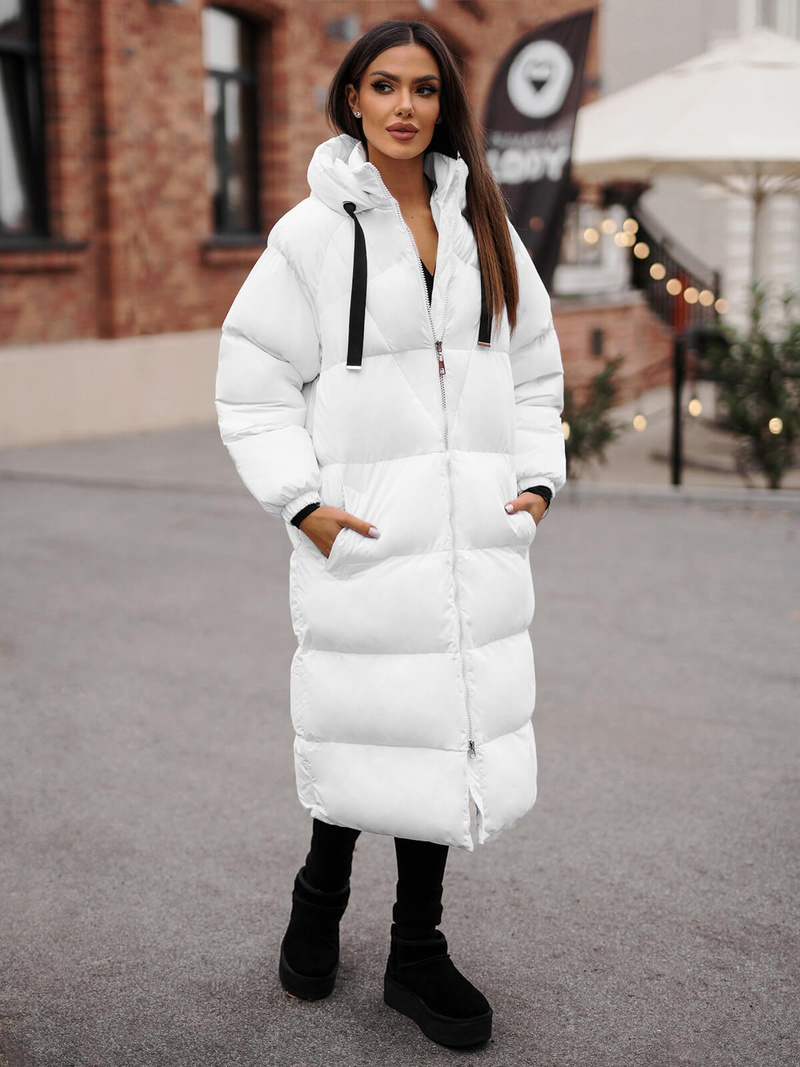Γυναικείο μπουφάν λευκό OZONEE JS/5M3163/281Z