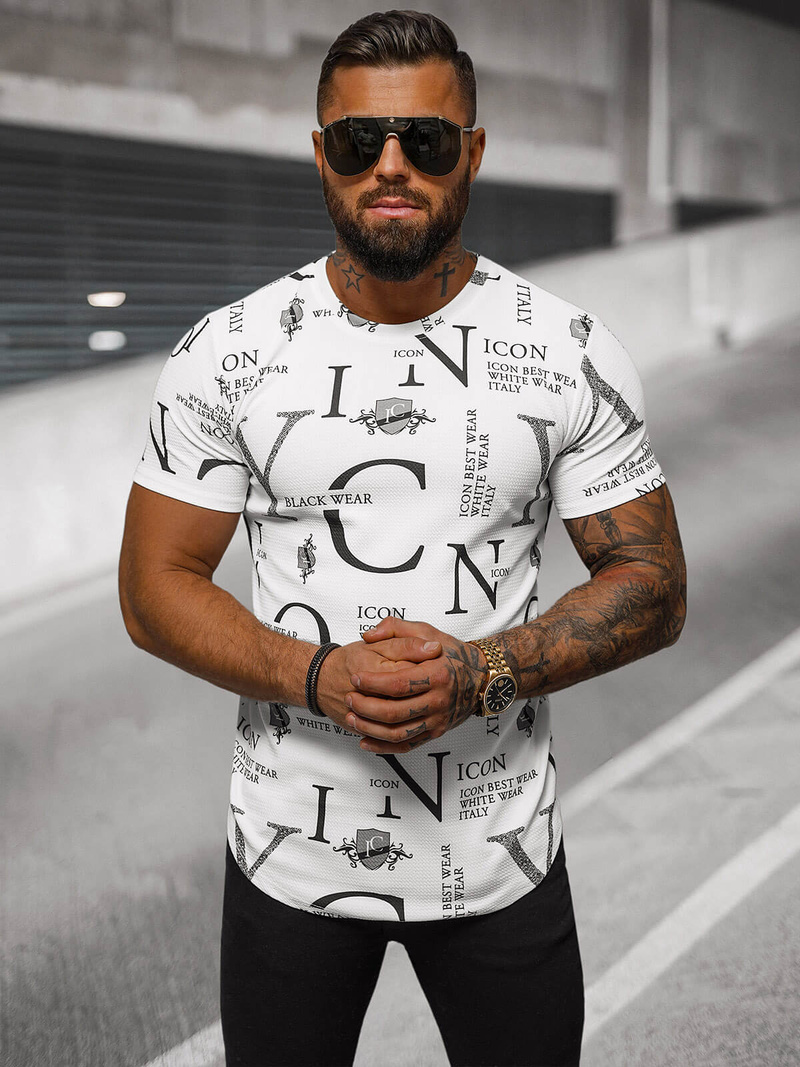 Ανδρικό μπλουζάκι λευκό OZONEE O/T6482