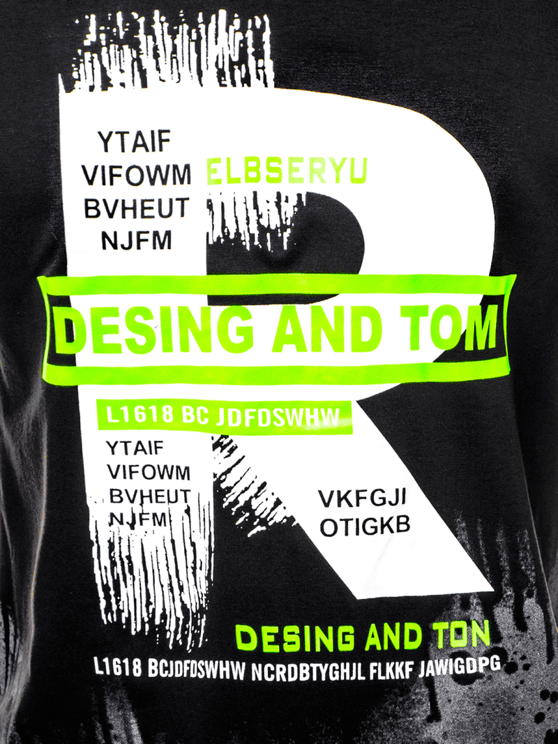 Ανδρικό μπλουζάκι μαύρο OZONEE JS/KS1945