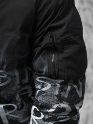 Ανδρικό χειμερινό μπουφάν το μαύρο-λευκό OZONEE JS/27M8102