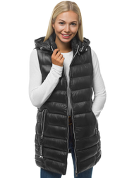 Γυναικείο αμάνικο μπουφάν μαύρο OZONEE N/6322