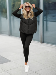 Γυναικείο αμάνικο μπουφάν mαύρος OZONEE JS/16M9291/392