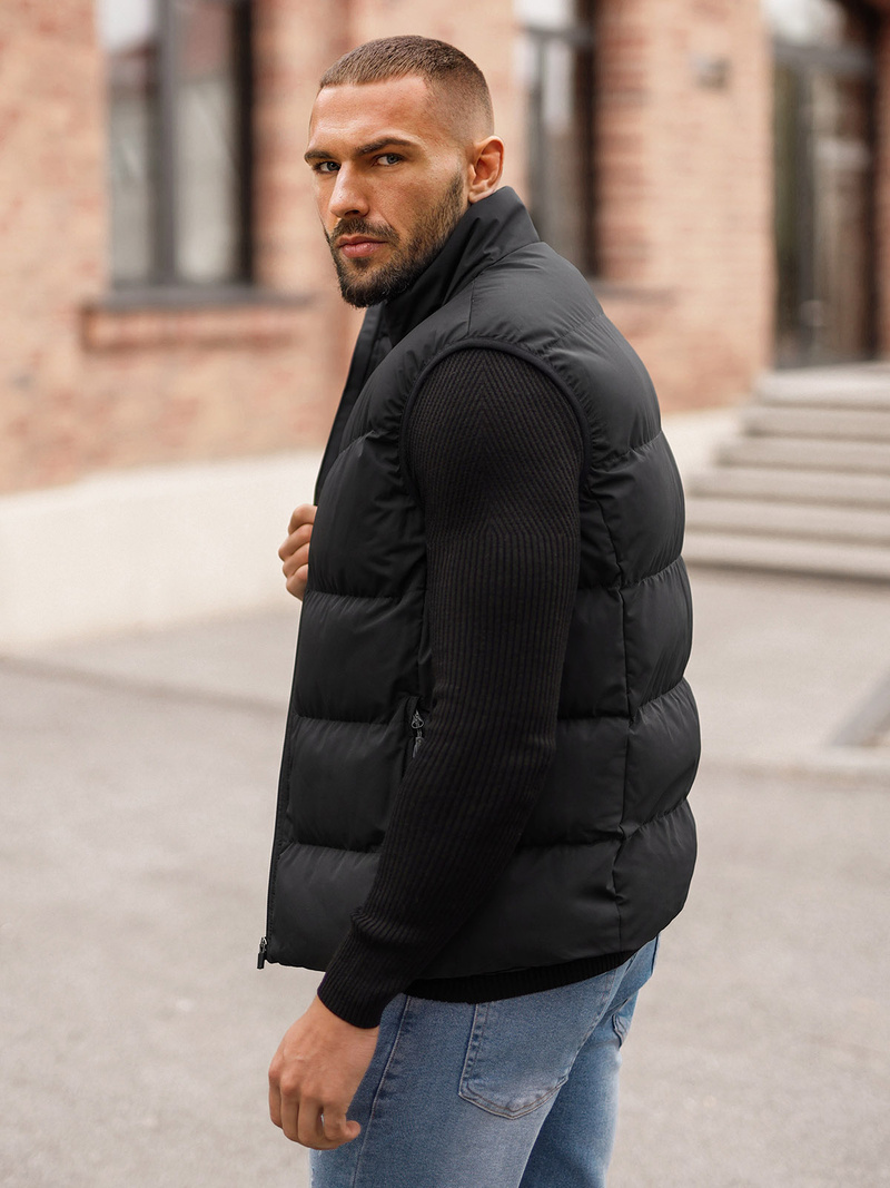 Ανδρικό αμάνικο μπουφάν μαύρο OZONEE JS/18M1159/392Z