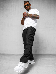 Ανδρικό παντελόνι mαύρος OZONEE O/PS5528