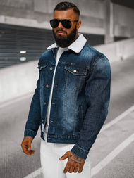 Ανδρικό τζιν μπουφάν σέρπα Σκούρο μπλε OZONEE NB/MJ516BSZ