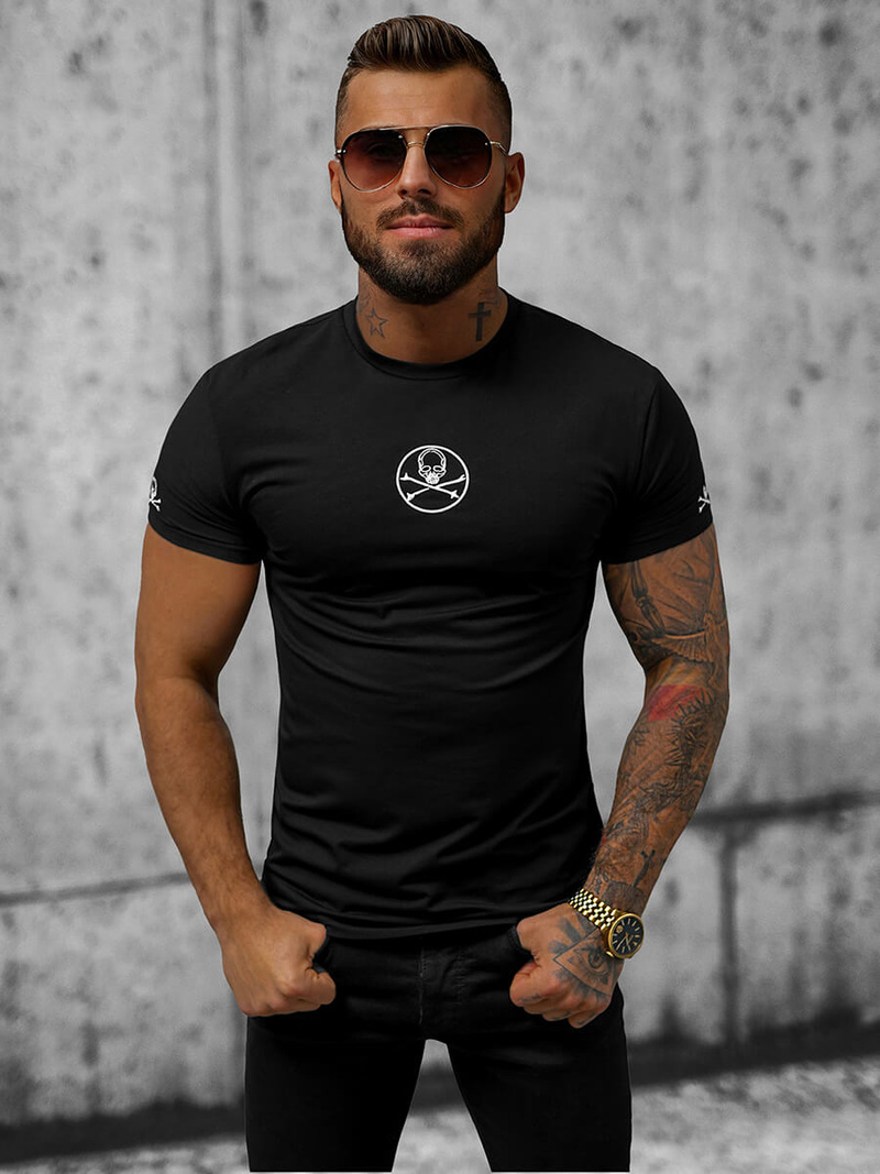 Ανδρικό μπλουζάκι μαύρο OZONEE NB/MT3040