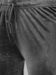 Γυναικείο βελούδινο παντελόνι γραφίτη OZONEE JS/92K519/10