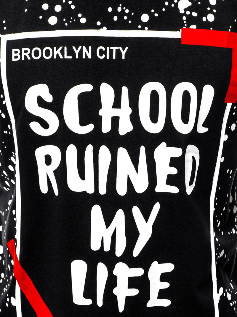 Ανδρικό μπλουζάκι μαύρο OZONEE JS/KS1978Z