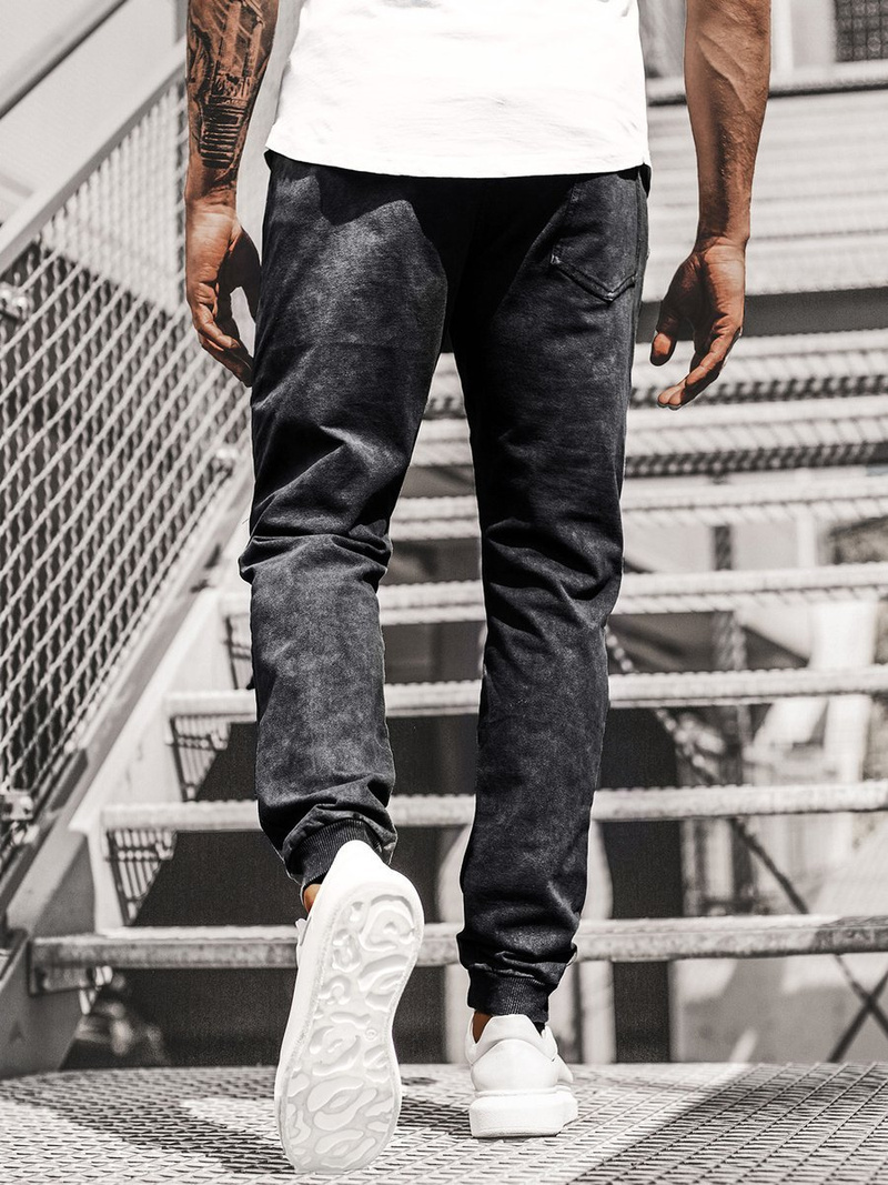 Ανδρικό παντελόνι jogger μαύρο OZONEE JS/KK1022
