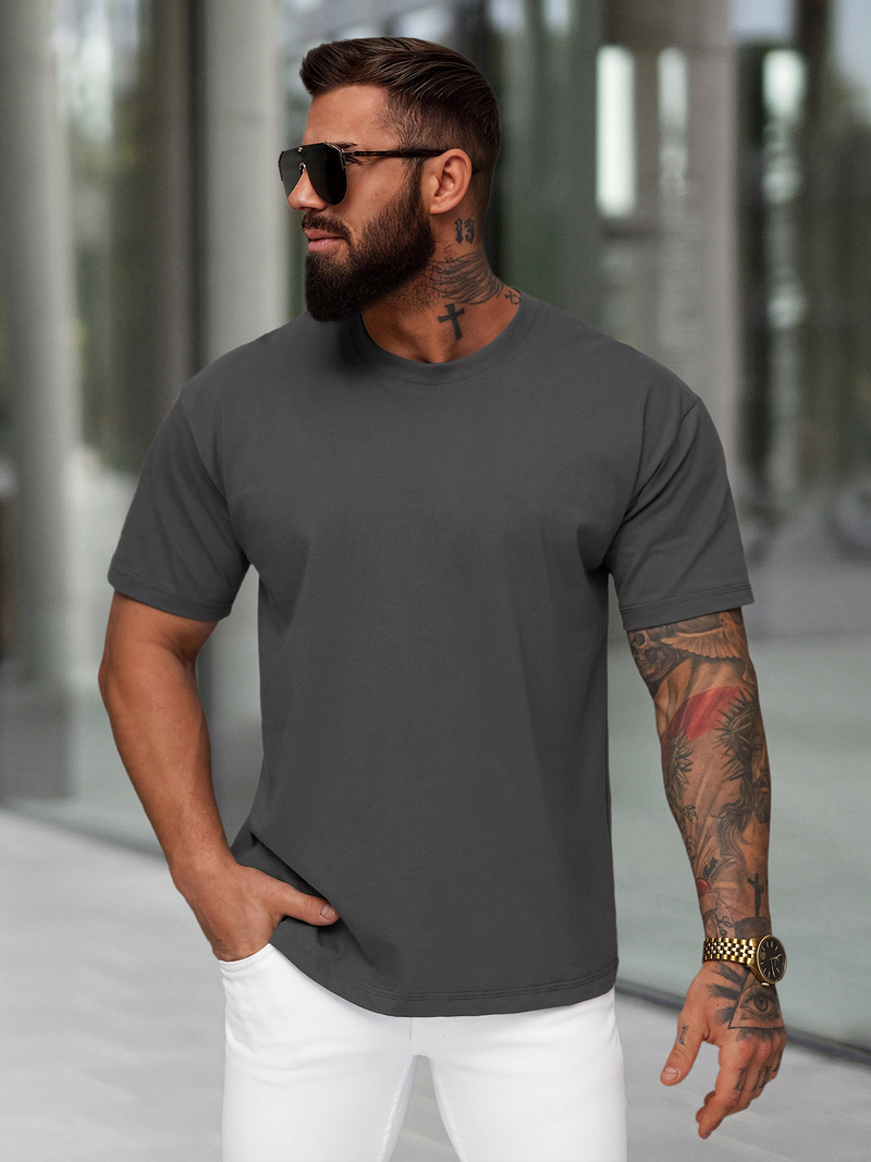 Ανδρικό μπλουζάκι γραφίτη OZONEE JS/67T1298/5