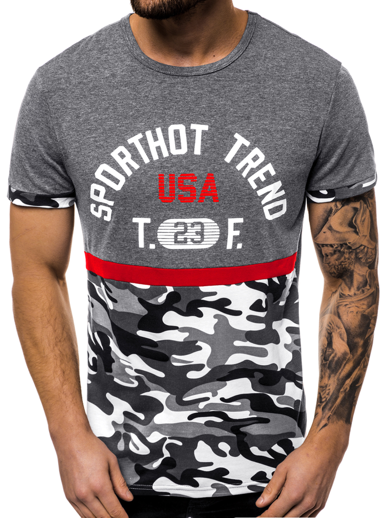 Ανδρικό μπλουζάκι γραφίτη OZONEE JS/SS10983