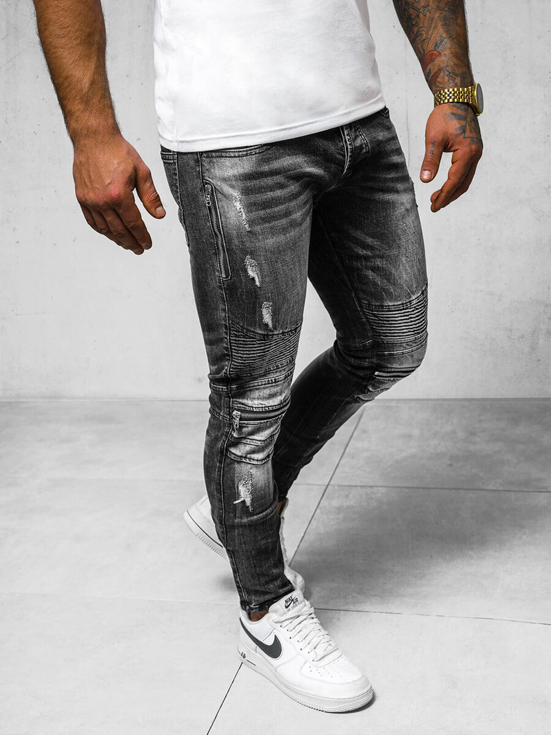 Ανδρικό τζιν παντελόνι Μαύρος OZONEE NB/MP007NZ