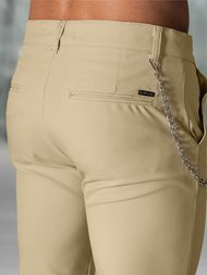 Ανδρικό παντελόνι chino μπεζ OZONEE DJ/3300Z
