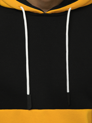 Ανδρικό Φούτερ με Κουκούλα μαύρο-κίτρινο OZONEE JS/KS2165