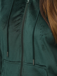 Γυναικείο βελούδινο σετ φόρμας Σκούρο πράσινο OZONEE JS/8C1176/9Z