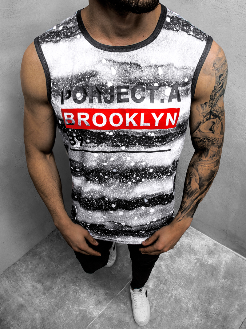 Ανδρικό αμάνικο μπλουζάκι γκρι OZONEE JS/SS11029Z