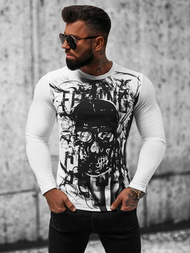 Ανδρικό μπλουζάκι με μακριά μανίκια λευκό OZONEE O/B257