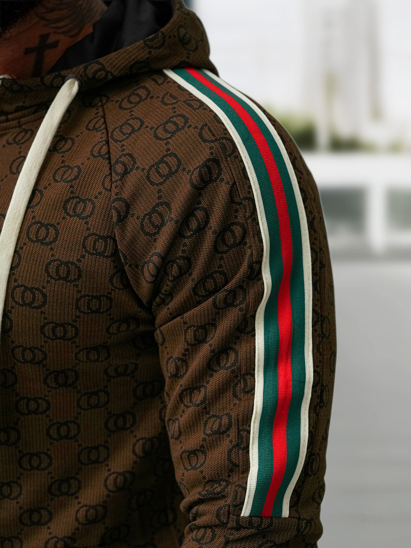 Ανδρικό σετ φόρμας σκούρο-μπεζ OZONEE O/FF5111AB