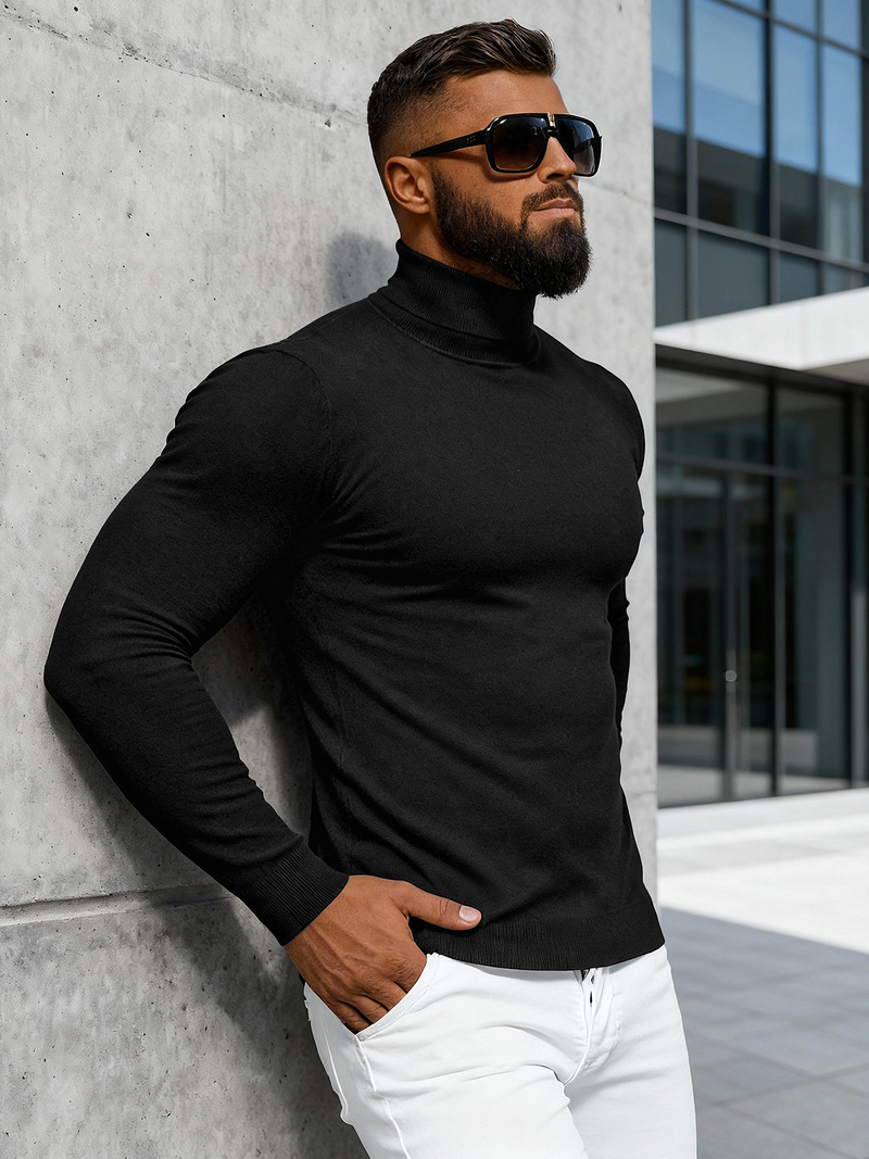 Ανδρικό πουλόβερ μαύρο OZONEE NB/MMB600/4Z