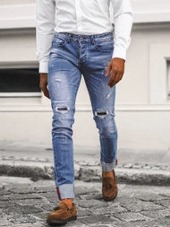 Ανδρικό τζιν παντελόνι mπλε OZONEE NB/MP0126B