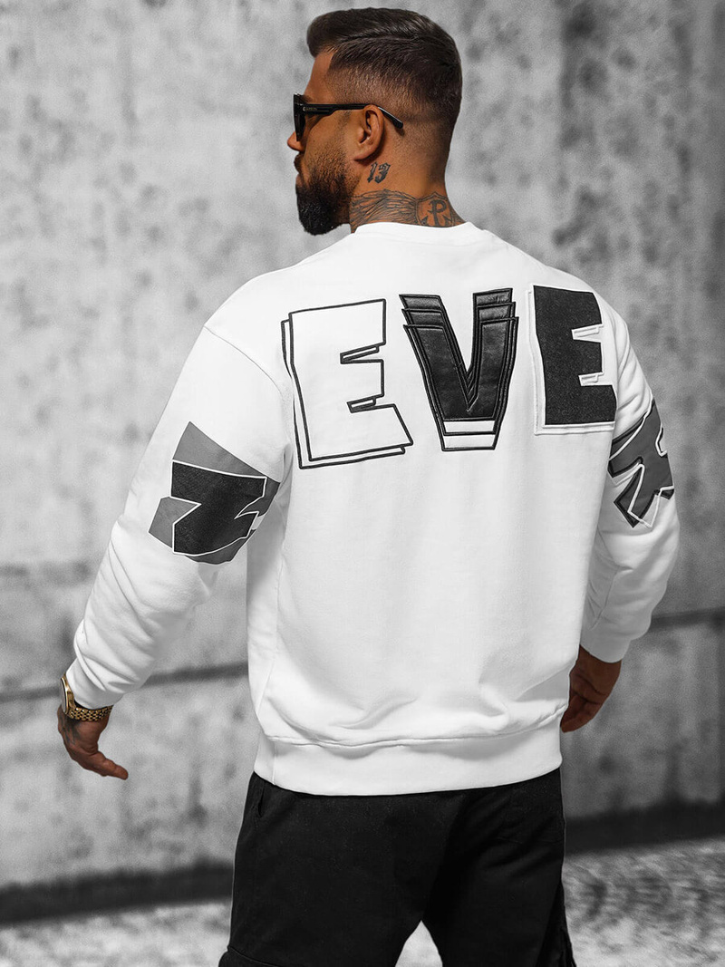 Φούτερ λευκό OZONEE O/SWE23034