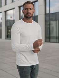 Ανδρικό μπλουζάκι με μακριά μανίκια λευκό OZONEE JS/DB71/2