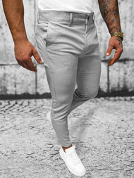 Ανδρικό παντελόνι chino γκρι OZONEE O/4000
