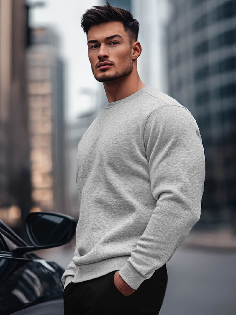 Ανδρικό Φούτερ γκρι OZONEE JS/2001-10Z