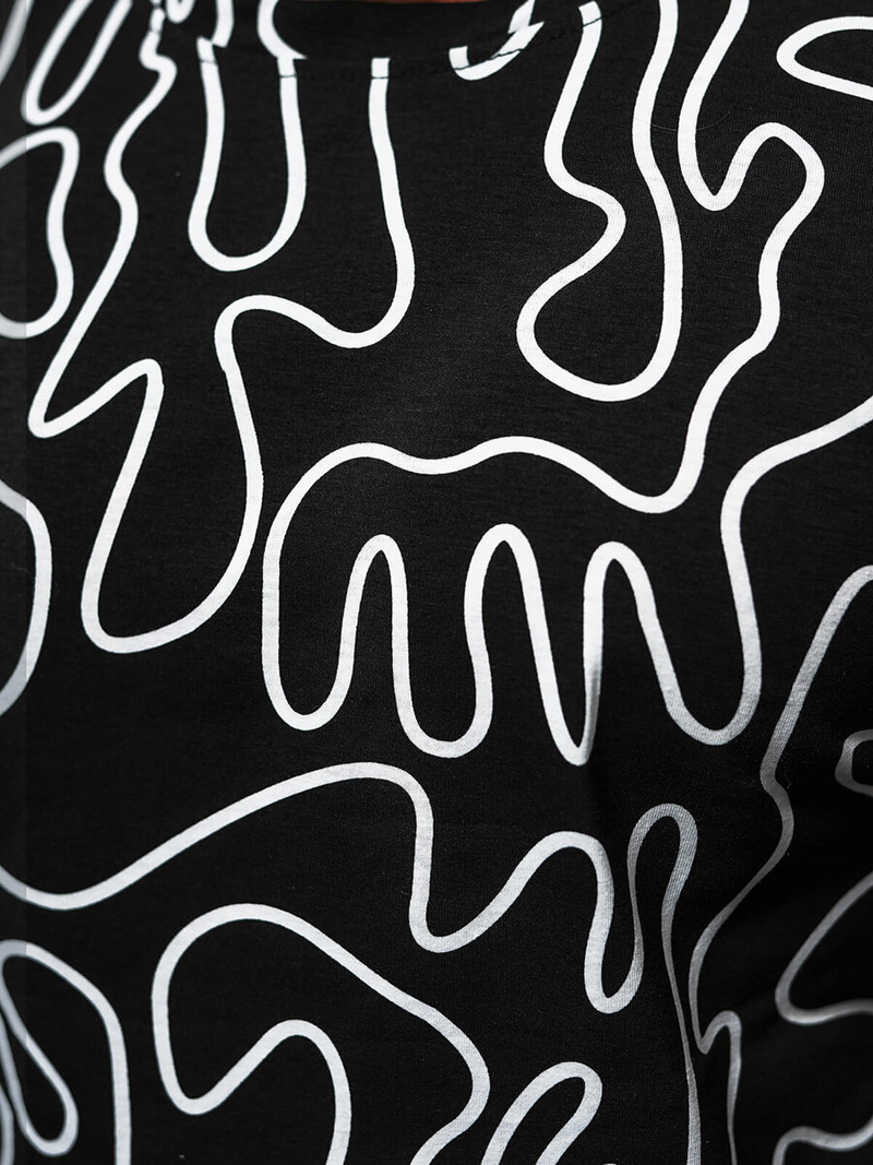 Ανδρικό μπλουζάκι μαύρο OZONEE JS/8T1198/3