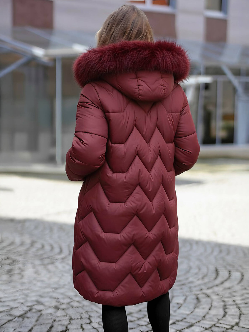 Γυναικείο χειμωνιάτικο μπουφάν - μπορντό OZONEE JS/5M3229/1