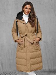 Γυναικείο μπουφάν kαμήλα OZONEE JS/5M3178/84