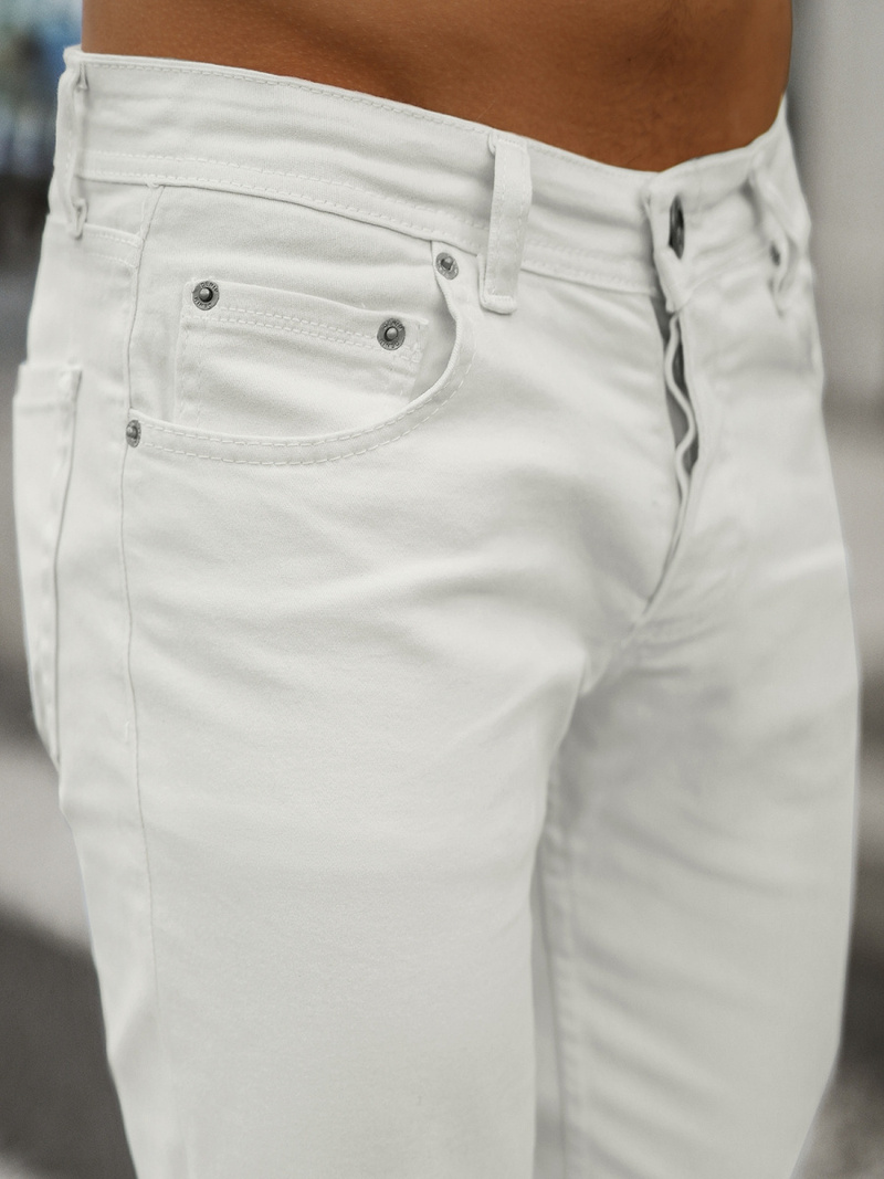 Ανδρικό τζιν παντελόνι εκρού OZONEE E/5171/01