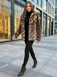 Γυναικεία μπουφάν σε μπεζ-καφέ χρώμα OZONEE JS/61M8500/158Z