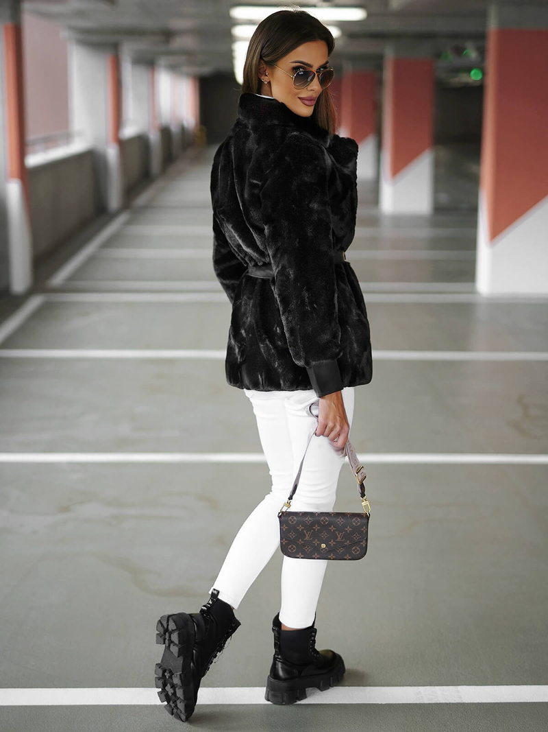 Γυναικείο μπουφάν μαύρο OZONEE JS/11Z8075Z