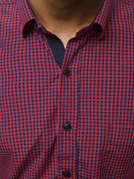 Ανδρικό πουκάμισο Κόκκινο OZONEE B/K60Z