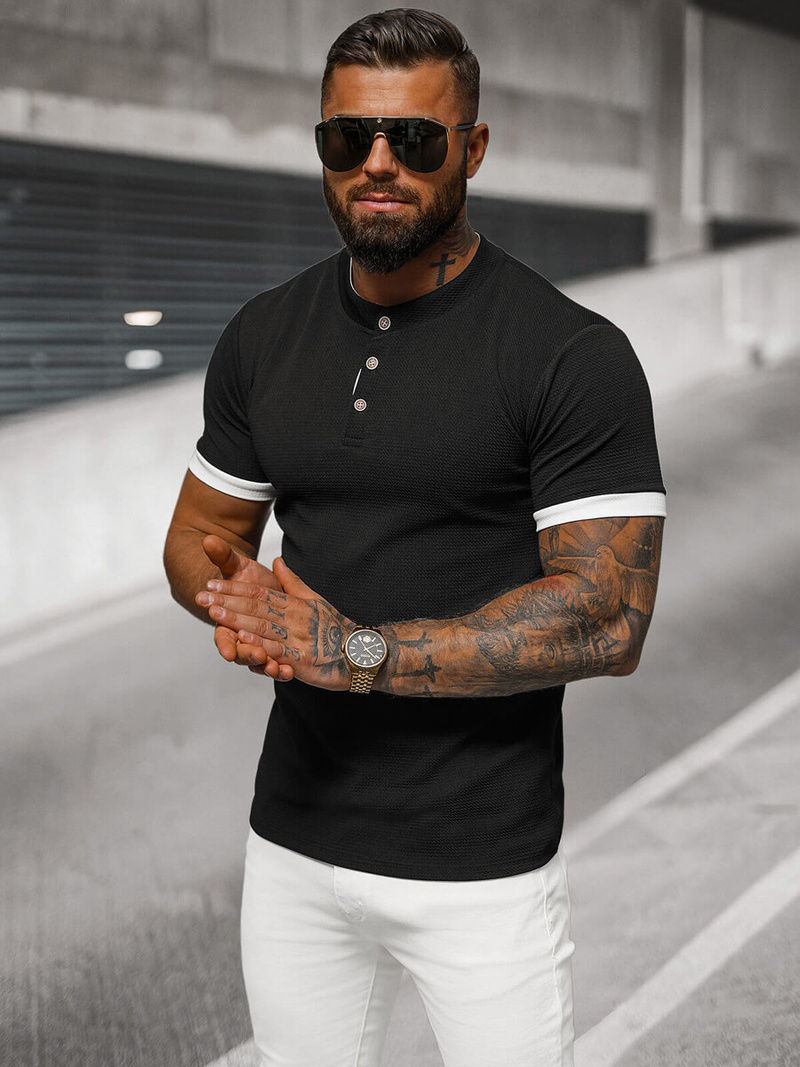 Ανδρικό μπλουζάκι μαύρο OZONEE O/M011