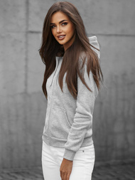 Γυναικείο φούτερ με κουκούλα γκρι OZONEE JS/W03Z