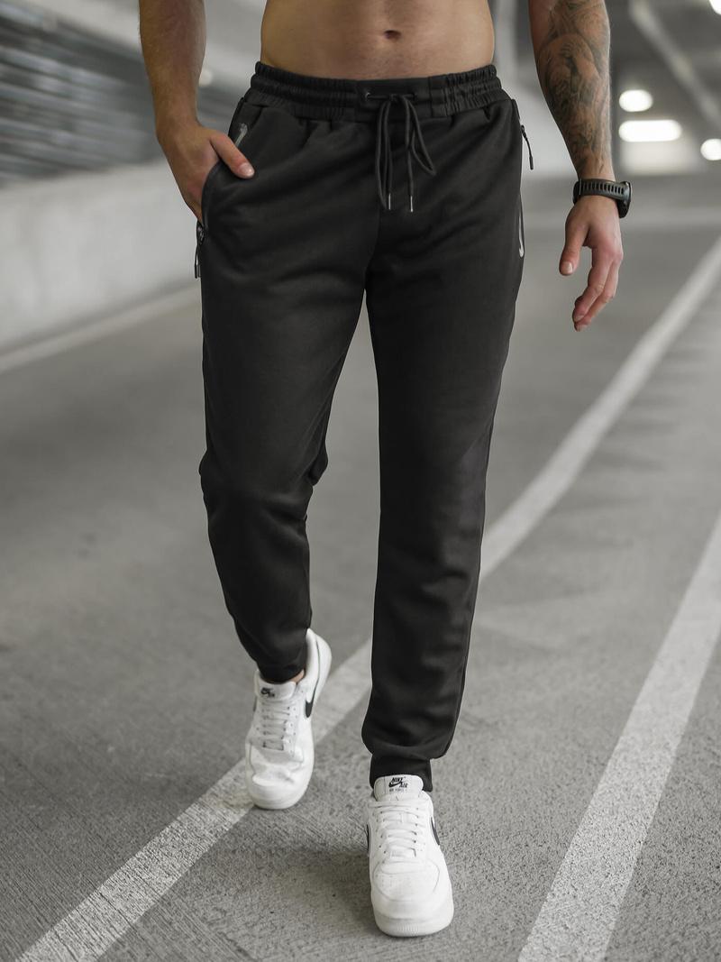 Ανδρικό παντελόνι φόρμας mαύρος OZONEE JS/17K1998/3