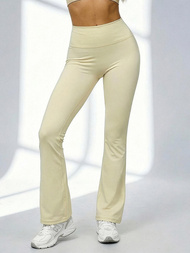 Γυναικείο κολάν με φαρδιά πόδια eκρού OZONEE JS/17K570/1Z