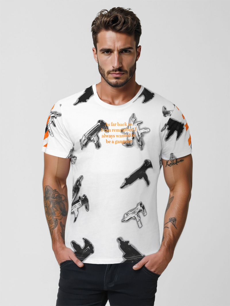 Ανδρικό μπλουζάκι λευκό OZONEE O/MPO3471Z