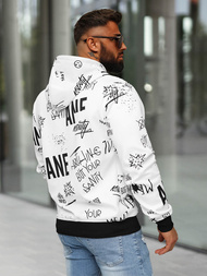 Ανδρικό Φούτερ με Kουκούλα λευκό OZONEE JS/8B1229/1