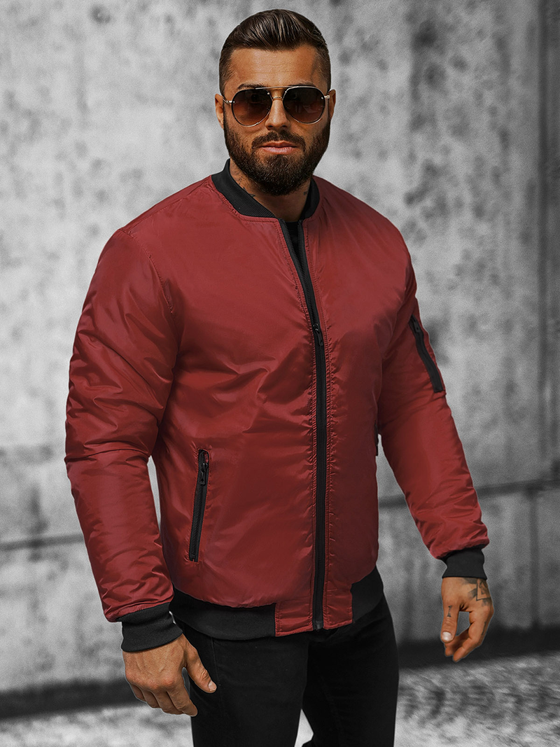 Ανδρικό μπουφάν μπορντό OZONEE JS/AK95Z