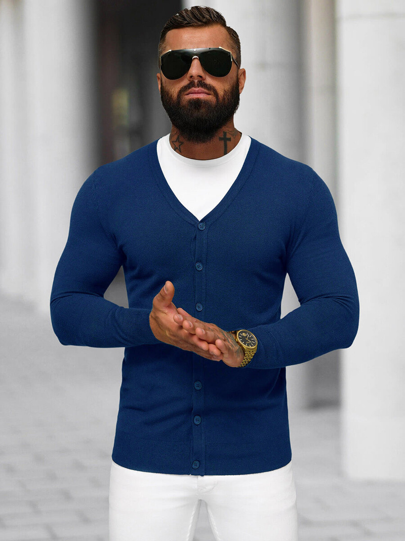 Ανδρικό πουλόβερ Σκούρο μπλε OZONEE NB/MM6006/5Z